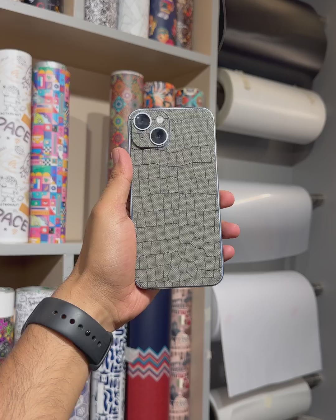 Crocodile Grey Textured Mobile Skin