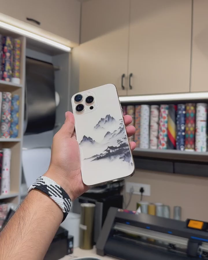 Serene Ink Mountain Translucent Mobile Skin